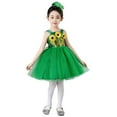 thumbnail image 1 of Vestido de cuello redondo sin mangas para niñas, falda de gasa de poliéster para actuación de princesas y danza de flores., 1 of 6