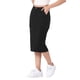 thumbnail image 4 of Falda Midi de Corderoy para Mujer Inspire Chic, Cintura Alta, Espalda Elástica, Color Negro, Talla M, 4 of 6