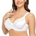 thumbnail image 4 of Women's Underwire Unlined Bra Minimizers Non-Padded Full Coverage Lace Plus Size 46G, 4 of 8
