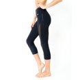thumbnail image 5 of L'espace Low - Waisted Capri Leggings with Mesh Panels and Reflective Strips - Black / Small, 5 of 11