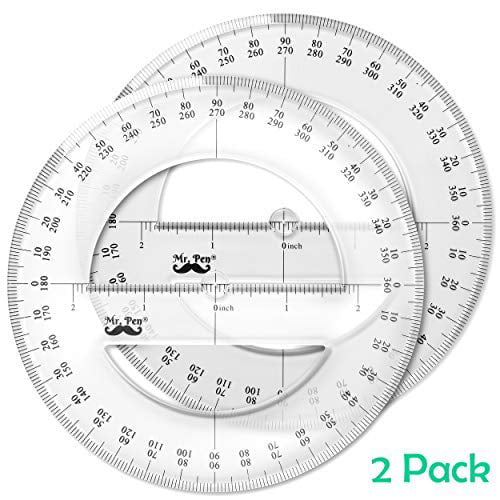 Random Students Round 360 Degrees Ruler Accurate Round Template Model Protractor 