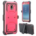 thumbnail image 2 of For Samsung Galaxy J7 2018, J7v 2nd Gen, J7 Star, J7 Refine Case, Rugged Full-Body Coverage [Built-in Screen Protector] Heavy Duty Holster Shell Combo Phone Case -Hot Pink, 2 of 5