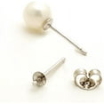 thumbnail image 3 of 30 Pairs Authentic Sterling Silver Stud Earring Posts 0.7mm Pin 3mm (0.12 inch) Small Setting Pearl Cup with Earnut Back Safety Clutches SS280, 3 of 5