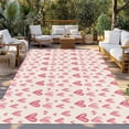 thumbnail image 2 of Watercolor Heart Outdoor Rug for Patio/Deck/Porch, Non-Slip Large Area Rug 5 x 7 Ft, Romance Valentine's Day Pink Love Beige Indoor Outdoor Rugs Washable Area Rugs, Camping Rug Carpet Runner, 2 of 8