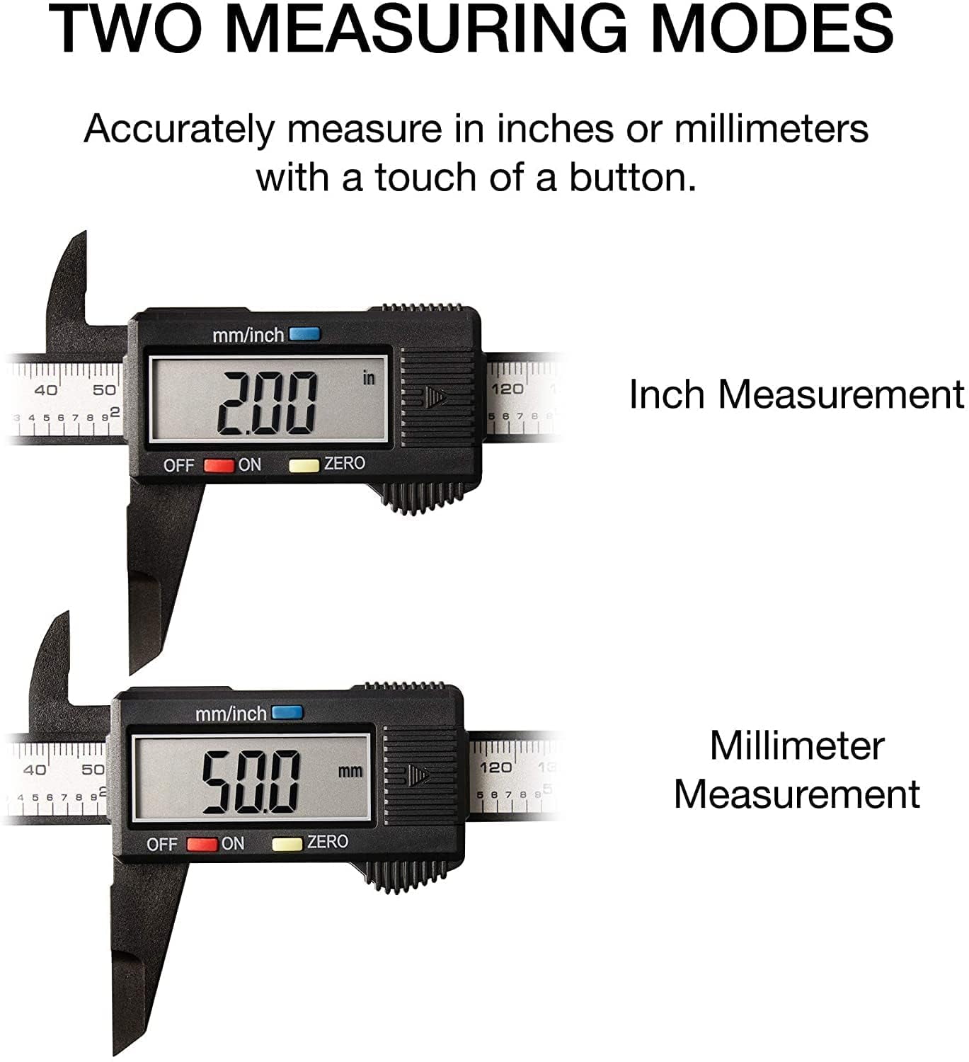 01417A 6” Digital Caliper | Electronic Measuring Tool | Range of 0-6”or 0-150mm | Inch and Millimeters | Large LCD Display | External and Internal Measuring Jaw | Zero Setting and Auto Off