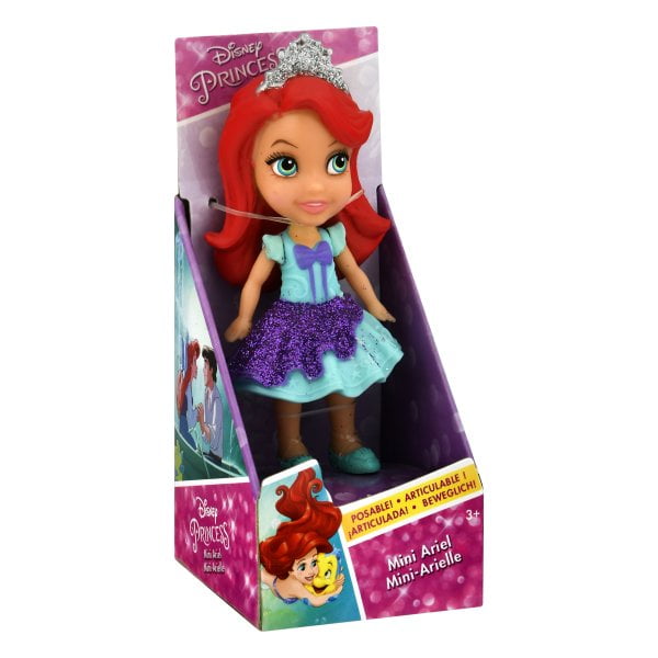 New Version Disney Princess Mini Toddler Doll Ariel Purple Sparkle Dress Walmart Com