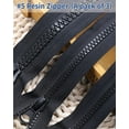 thumbnail image 3 of 27 Inch Jacket Zipper, #5 Durable Zipper For Jacket (3 Piece), Black Plastic Coat Zipper Replacement, Separating Zipper For Coat, Down Jacket, Sweatsh, 3 of 5