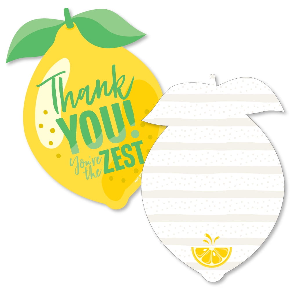 So Fresh Lemon Shaped Thank You Cards Citrus Lemonade Party Thank