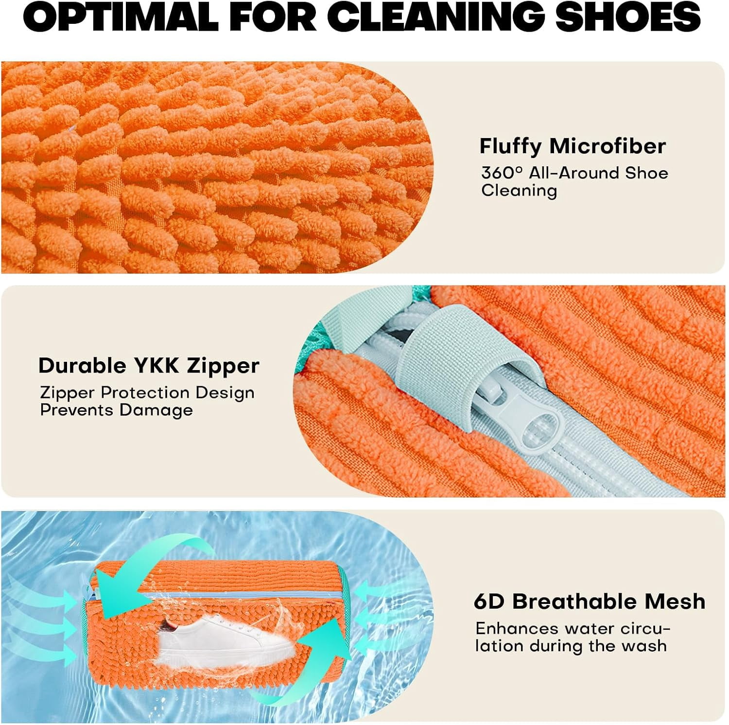 Shoe Washing Machine Bag: Laundry Shoe Bag for Washer and Dryer - 2pc Reusable Shoe Cleaning Bag for Sneaker Tennis Shoes Unstain Cleaner Kit(2 Pcs) Orange 2pcs