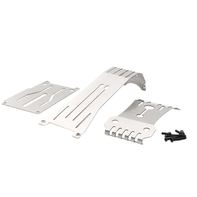Conjunto de de chasis RC,Placa de protección del chasis de acero inoxidable RC 1/10,Placa de protección de de chasis de automóvil RC de fácil uso,Mejora de la placa