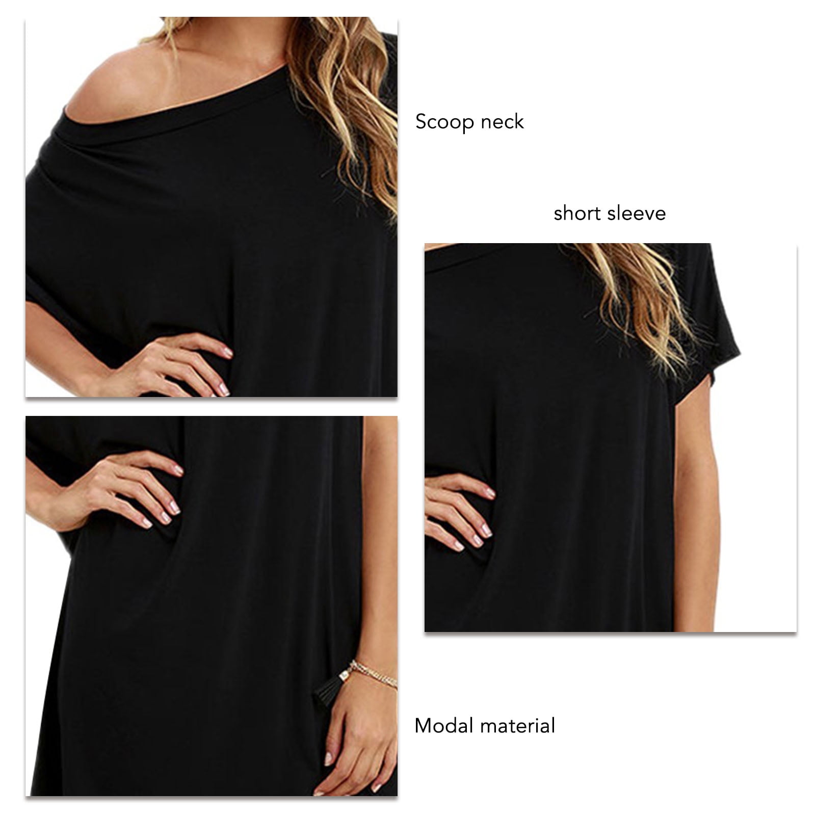 Womens Summer T Shirt Dress Plus Size Top Short Sleeve High Low Loose Soft Casual Dresses Simple Tshirt Dress