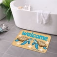 thumbnail image 3 of FJPT Welcome Sea Turtle Non Slip Flannel Polyester Floor Mat For Bathroom Kitchen Bedroom Decor 16x24 inch, 3 of 5