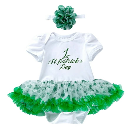 

Toddler Boys Bodysuits Tulle Skirt Fall Short Sleeve St. Patrick Day Daily Kids Children Clothes Cartoon Trendy Soft Cute Outwear Streetwear Spring Summer Rompers Jumpsuits