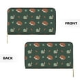 thumbnail image 3 of Leather Thin Slim Wallets for Women Men - Green Snails Brown Hedgehogs Clutch Card Wallet for Women Men with Zipper, 3 of 7