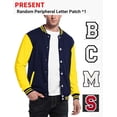 thumbnail image 3 of Men's  Varsity Jacket Causal Slim Fit Cotton Baseball Bomber Jackets, 3 of 11