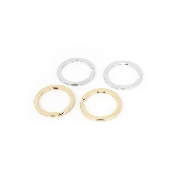 33mm Outside Dia Metal Round Flat Split Loop Key Ring Holders Keyring 4 Pcs