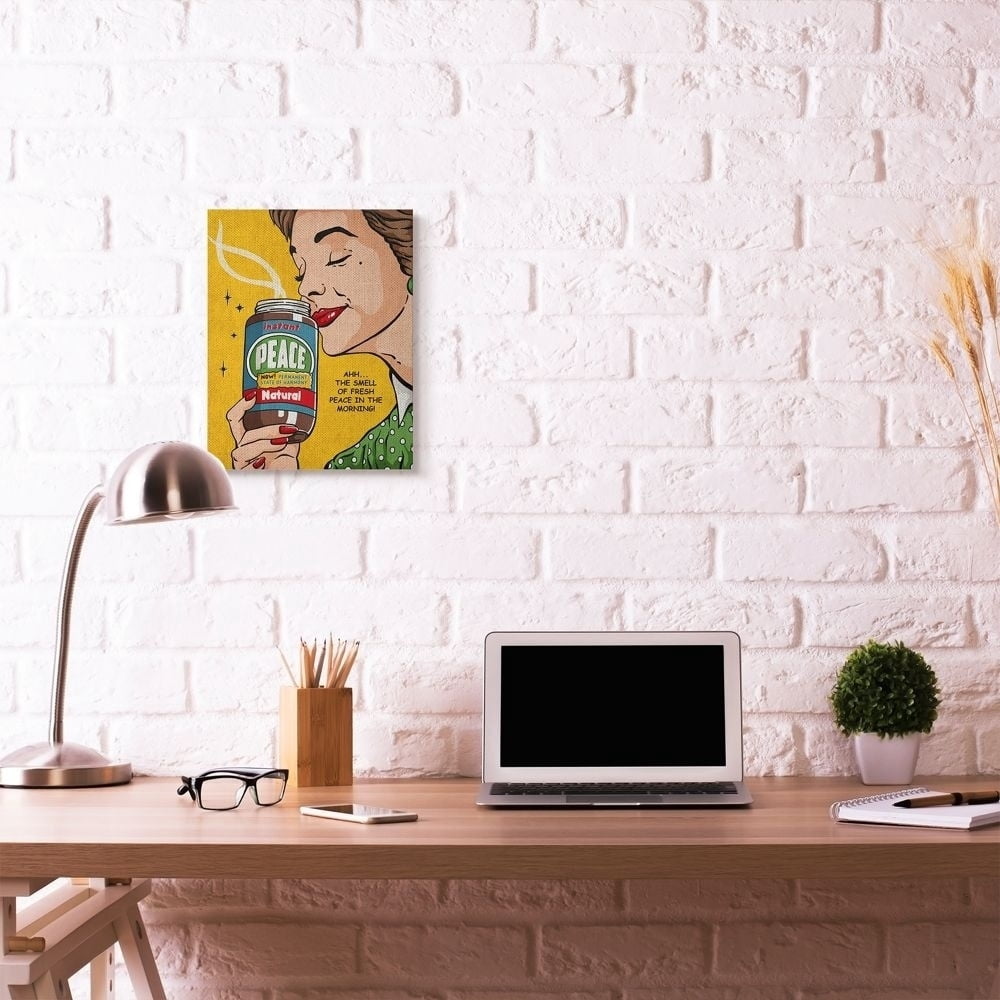 Stupell Industries Instant Peace Funny Vintage Comic Book Design Canvas Wall Art by Ester Kay