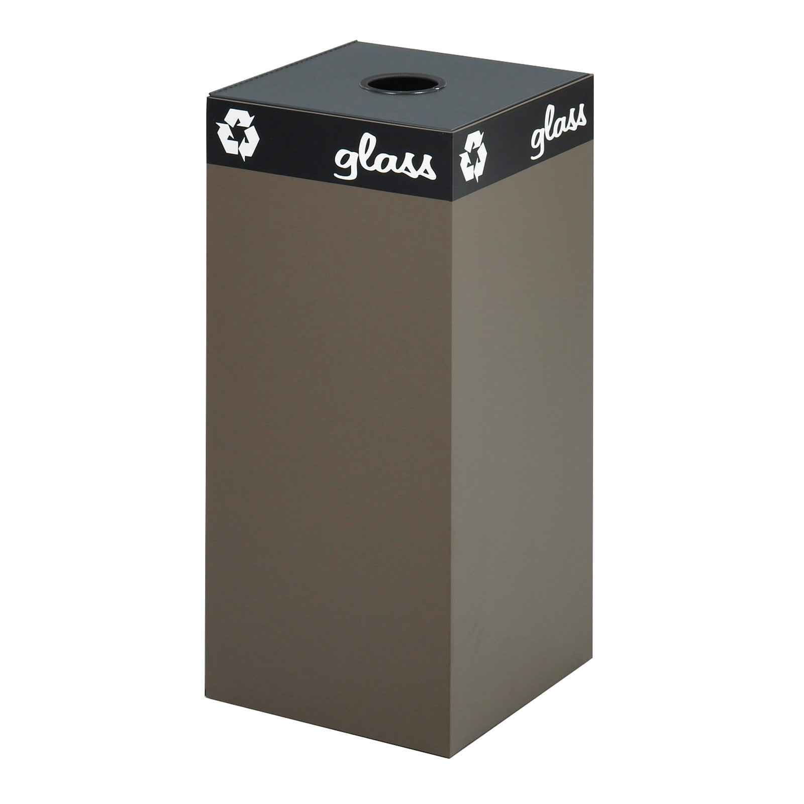 Safco Public Square 31 Gallon Brown Recycling Bin