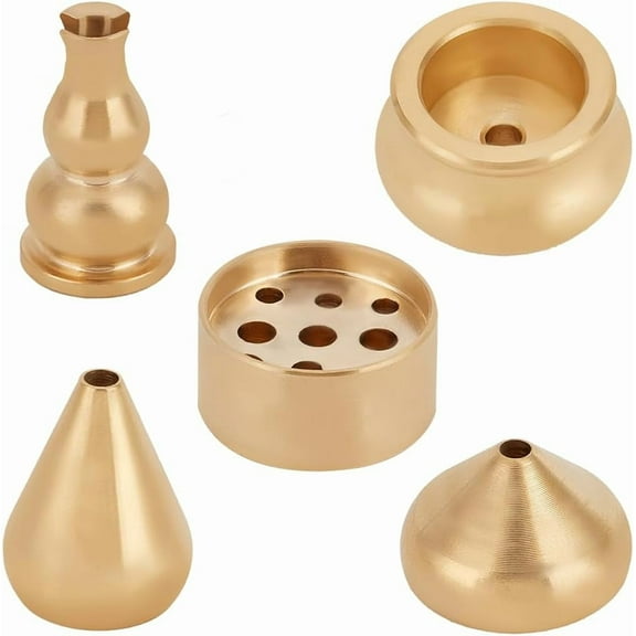 5Pcs 5 Styles Brass Incense Holder Cone Incense Burner