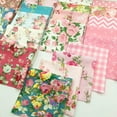 thumbnail image 5 of iMzoon 22Pcs 10" Cotton Fabric Quilting Squares,No Repeat Floral Charm Pack, Precut Pink Fabric for Sewing with Wavy Edges, DIY Scrapbooking Craft Supplies Pink, 5 of 11