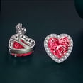thumbnail image 4 of harmtty 1 Pair Alloy Earrings Shiny Exquisite Heart Shape Ear Studs for Party, 4 of 8