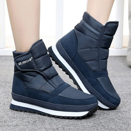 

Mackneog Snow Boots Womens Winter Boots Ladies Warm Lined Booties Shoes Flat Outdoor Booties Gift on Clearance