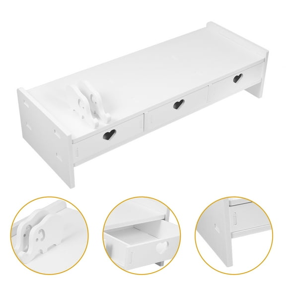 TABLZONE Monitor Riser White Minimalist Square 1Pcs For Workplace Workers