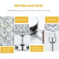 thumbnail image 5 of Neoglint Touch Control Crystal Table Lamp, Modern Dimmable Bedside Light with 2 USB Ports, 3-Way Brightness for Bedroom Living Room (Bulb Included), 5 of 8