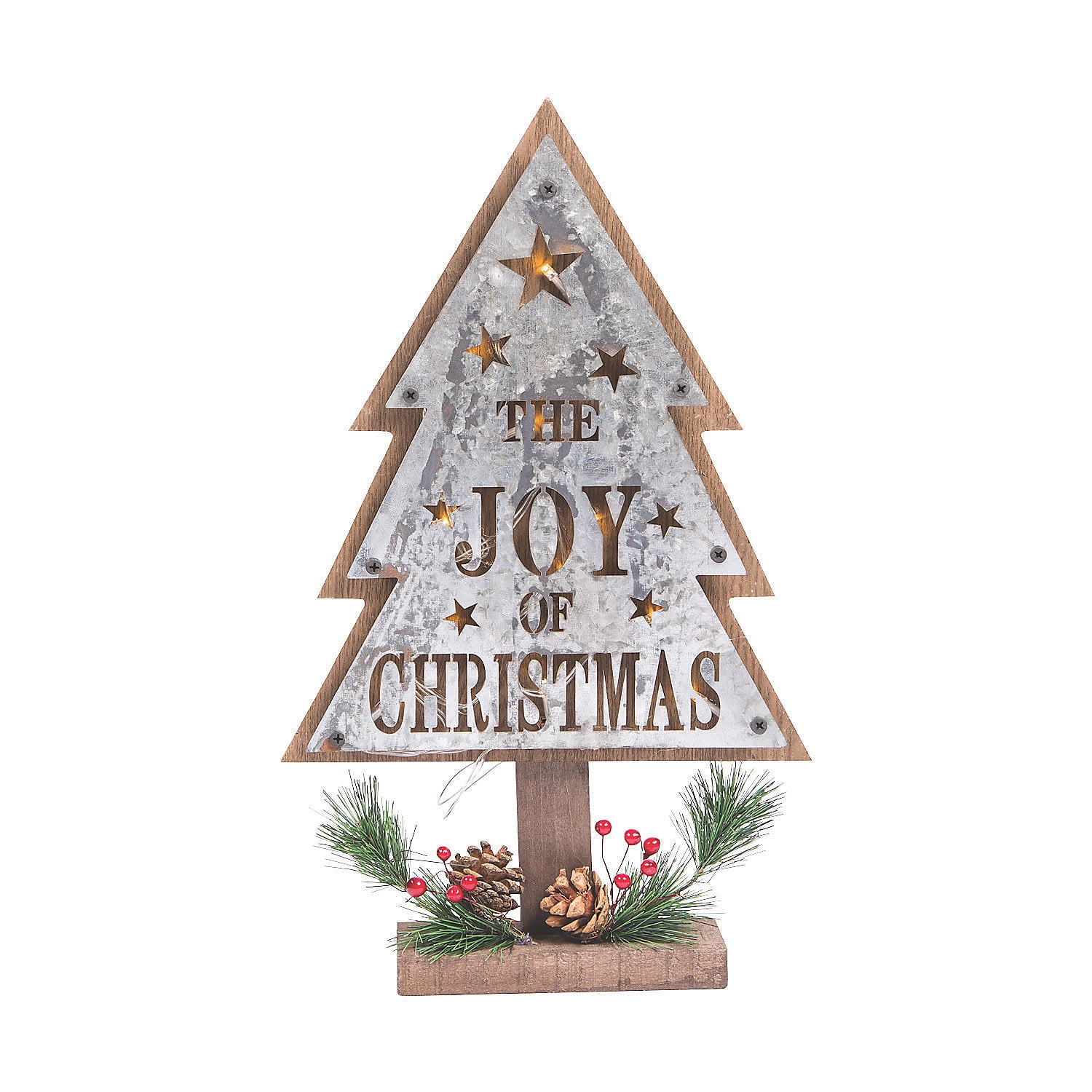 Christmas Tree Light Up Wood Sign - Home Decor - 1 Piece - Walmart.com