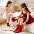 thumbnail image 2 of TELOLY 4Pairs Kids Socks,4-6 Years Old Ruffle Socks,Thin Cotton Socks Lace Socks,Style1,15-18Cm, 2 of 8
