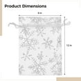 thumbnail image 5 of 50 PCS Snowflake Organza Bags, 11.8 x 7.9 Inches Drawstring White Organza Bag, Mesh Candy Treat Bag, Present Bags, Silver Stamped Transparent Sacks, Multipurpose Pouch for Weddings and Parties, 5 of 6