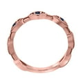 thumbnail image 3 of AoneJewelry Blue Diamond Wedding Band In 10K Solid Rose Gold, 3 of 5