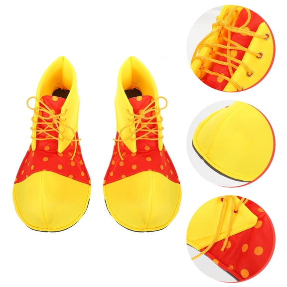 LOLIPPYY 1 Pair Red Sponge Clown Shoes, Wide Toe Costume Footwear for Teens, Circus Stage Performance Prop, Cosplay Party