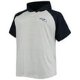 thumbnail image 2 of Men's Heathered Gray/College Navy Seattle Seahawks Big & Tall Raglan Short Sleeve Pullover Hoodie, 2 of 3