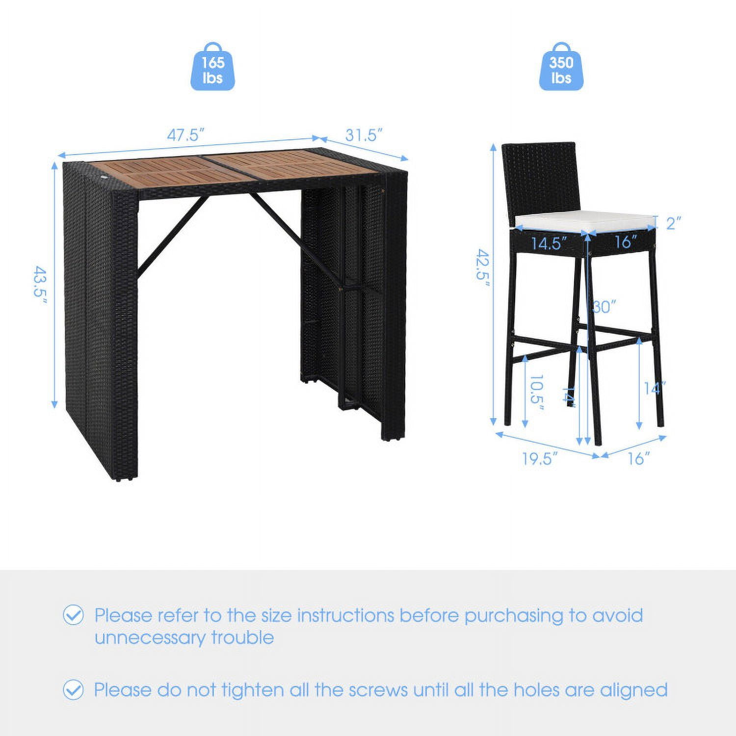 Aimee Lii 5 Pieces Patio Acacia Wood Dining Set, Outdoor Patio Furniture