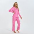 thumbnail image 3 of Womenp pajama set， Milk Silk Leopard Print Long Sleeve Pajama Set for women, 3 of 5
