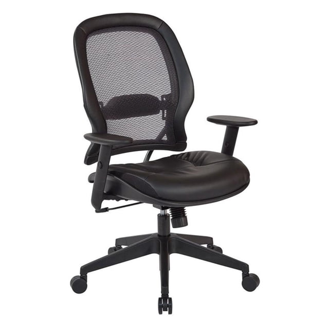 Chaise de Direction à Dossier Haut en Cuir Reconstitué Noir