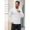 thumbnail image 2 of COOFANDY Mens Knit Sweater Casual Henley Shirts Long Sleeve Pullover Sweater Button Down Shirts Fall Tops, 2 of 8