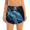 thumbnail image 2 of Balery Ocean Turtle Pantalones cortos deportivos para mujer con forro y dos bolsillos, elásticos, para entrenamiento, gimnasio, yoga-X-Large, 2 of 7