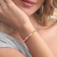 thumbnail image 3 of Gem Stone King 9.65 Ct Oval Pink Sapphire 18K Yellow Gold Plated Silver Bracelet for Women, 3 of 5