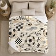 thumbnail image 5 of Energetic Soccer Balls Motion Lines Playful Art, Playful Artistic Scene, Warm Flannel Blanket for Home Library and Reading Nook, Art Lovers Thanksgiving Gift, Artistic Home Decor, 5 of 9