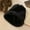 black, variant on Rolling Pile Hats Female Autumn And Winter Japanese Simplicity Wild Head Circumference Cold Hats Showed Face Small Loose Wool Hat Tide