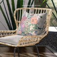 thumbnail image 2 of Amrita Sen Friendship Bouquet Throw Pillow with Removable Cover in Gray Pink Green 16x16, 2 of 5
