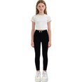thumbnail image 2 of Miluxas Girl's Skinny Jeans High Waist Butt Lifting Denim Pants Black 9-10Years, 2 of 8