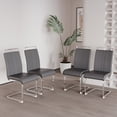 thumbnail image 3 of Dining Chairs Set of 4, Modern Dining Chairs with C-Shaped Tube Plating Metal Base , Ergonomic Backrest, Soft Cushion for Dining Room, Kitchen, Vanity, Patio, Club, Office, Grey+ Silver, 3 of 8
