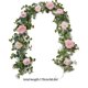 thumbnail image 3 of Artificial Rose Vine Garland | Simulated Flower Decoration with Green Leaves | 67 Inch Faux Floral Vines for Wedding, Tabletop, Door, Staircase, Wall, Garden, Office Decor | 1 Piece, 3 of 6