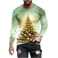 thumbnail image 2 of Blusas y camisas de manga larga con cuello redondo para hombre Blusa de manga larga con cuello redondo y estampado navideño para hombre Blusa de poliéster para hombre, 2 of 5