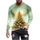 thumbnail image 2 of Blusas y camisas de manga larga con cuello redondo para hombre Blusa de manga larga con cuello redondo y estampado navideño para hombre Blusa de poliéster para hombre, 2 of 5