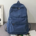 thumbnail image 1 of Mochila de lona para campus para adolescentes, bolsillo antirrobo con cremallera (azul), 1 of 9