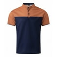 thumbnail image 3 of Coorders George Mens Casual Shirts, Classic Golf Shirts with Short Sleeve Collared T Shirt Button Golf Slim Fit Tee Tops, Brown, Size L, 3 of 3